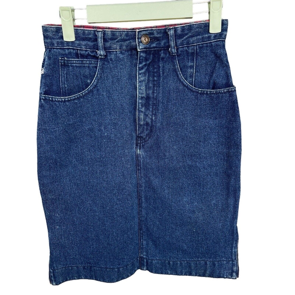 Vintage Great Plains Jean Skirt Juniors Size 5 Denim Mini Side Zippers‎ Cotton